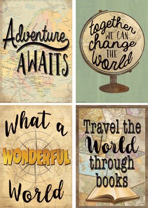 Travel the Map Positive Poster Set