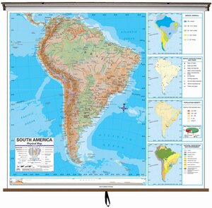 South America Advanced Physical Classroom Wall Map