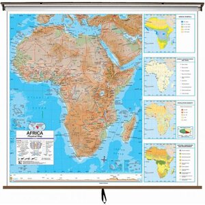 Africa Advanced Physical Classroom Wall Map