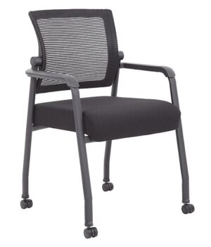 Linear Mesh 4-Legged Guest Chair w/ Casters