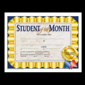 Hayes Certificates, Awards & Diplomas - Student of the Month