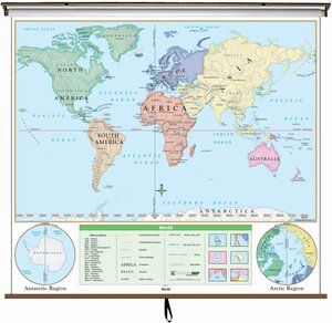 World Beginner Classroom Wall Map