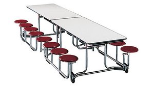KI Uniframe® Rollaway Cafeteria Tables - Chrome Frame